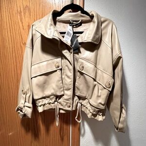 Blank NYC Beige Leather Jacket